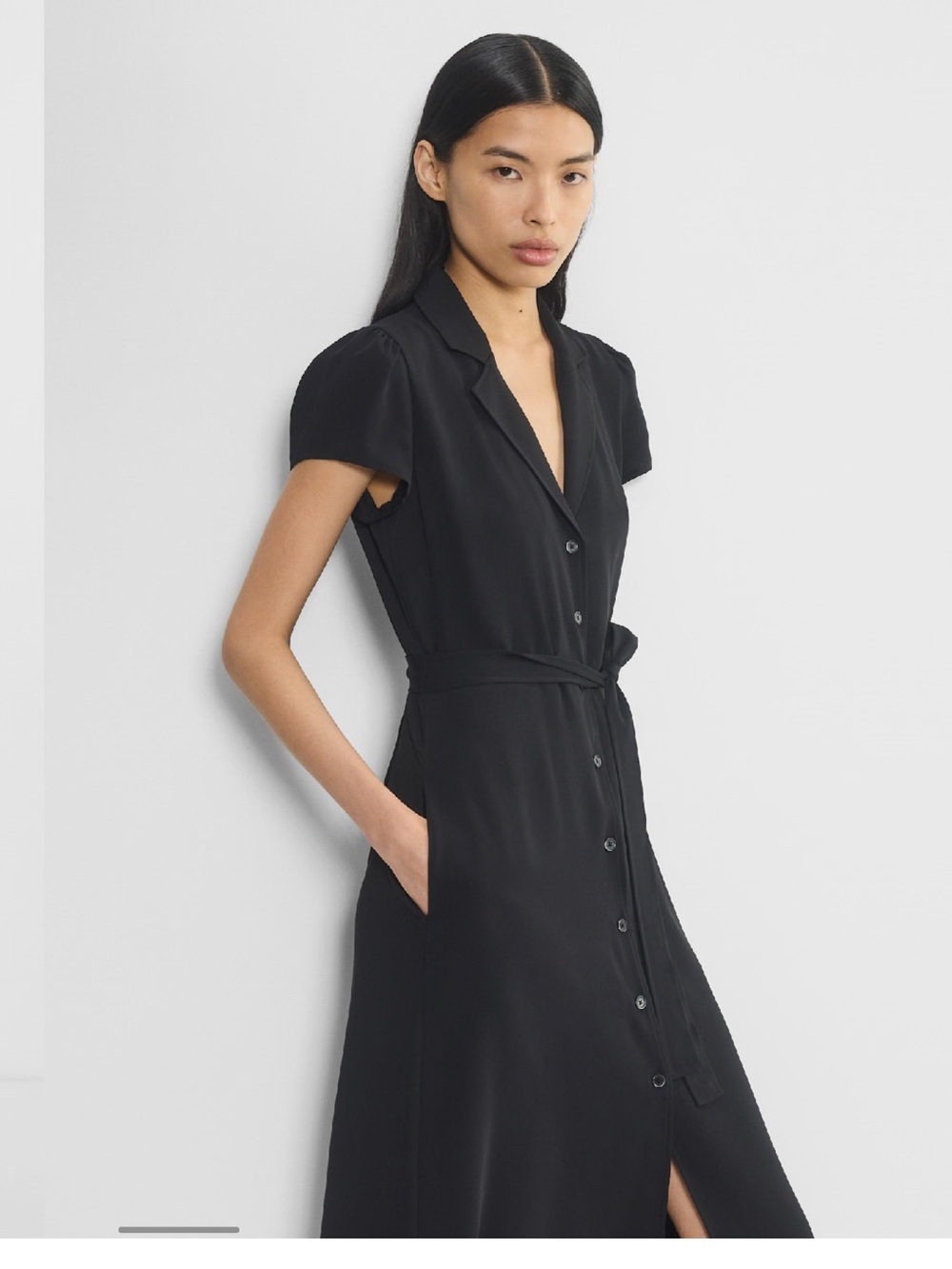 Wilfred Shirt Dress, L, Black - Picture 4 of 6